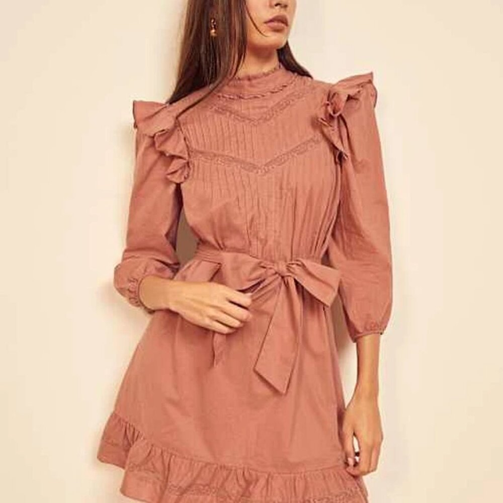 {NEW} Reformation Dinah Dress in Praline Size 2 XS